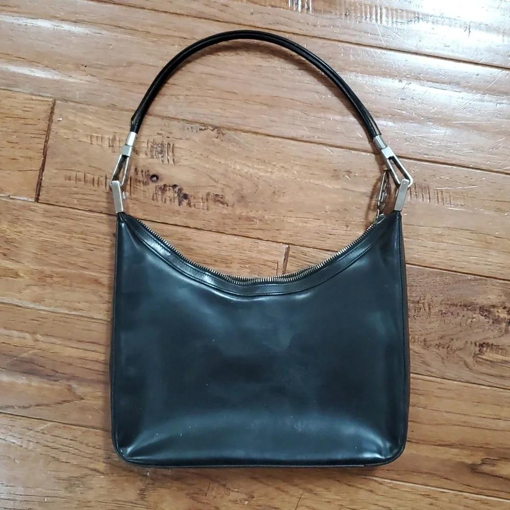 Gucci Tom Ford Era 1998 Black Leather Y2K Shoulder Bag